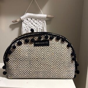 Black and Cream Chevron Cosmetic Bag